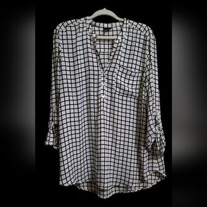 Women's black & white Worthington Blouse, size XL